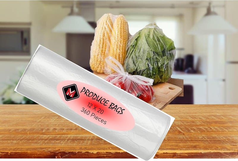 Mr. Miracle Plastic Produce Bags for Food Storage - 12"x20" Clear Grocery Bag for Fruits, Vegetables, Bread - Easy Peel-Off Design, Continuous Roll, 1.75" Core, Pack of 360 Bags [1 roll] - Image 5